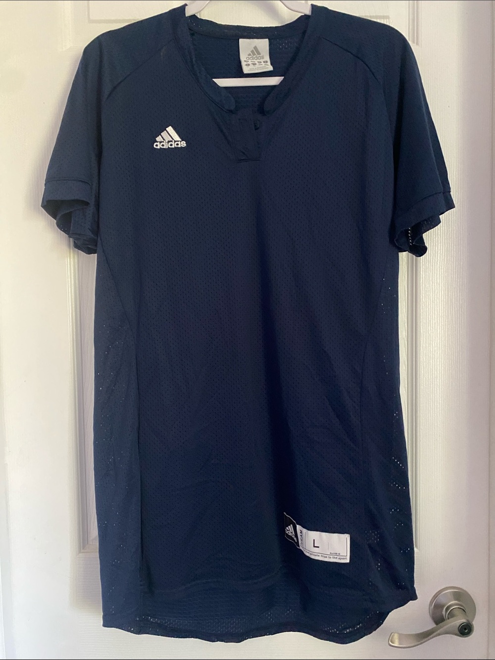 Adidas Performance Button Jersey Top Size Large